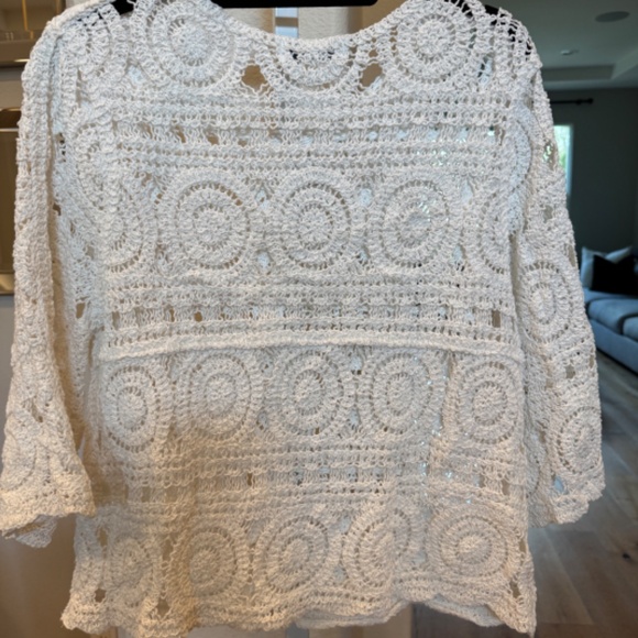 AZ BOHO CROCHET SWEATER BUTTON DOWN - Picture 4 of 4